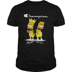 Champion Lebron James Jersey Lakers The Simpsons Signatures Shirt